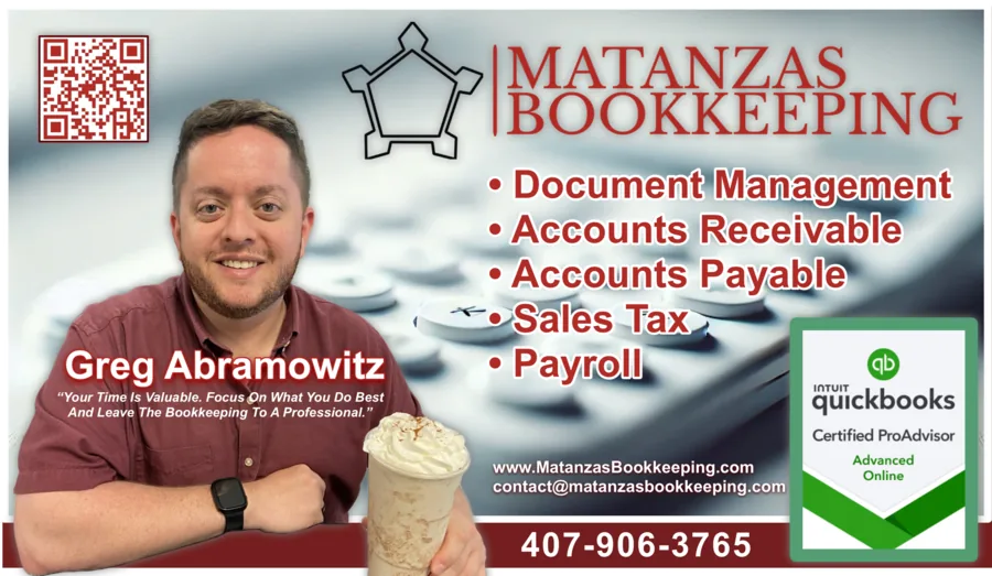 Matanzas Bookkeeping business card