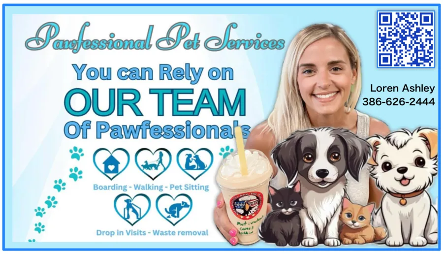 Pawfessional Pet Services business card